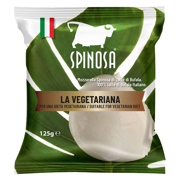 Mozzarella di Bufala Vegetariana - Spinosa Cuscino Termosaldato 125g-image