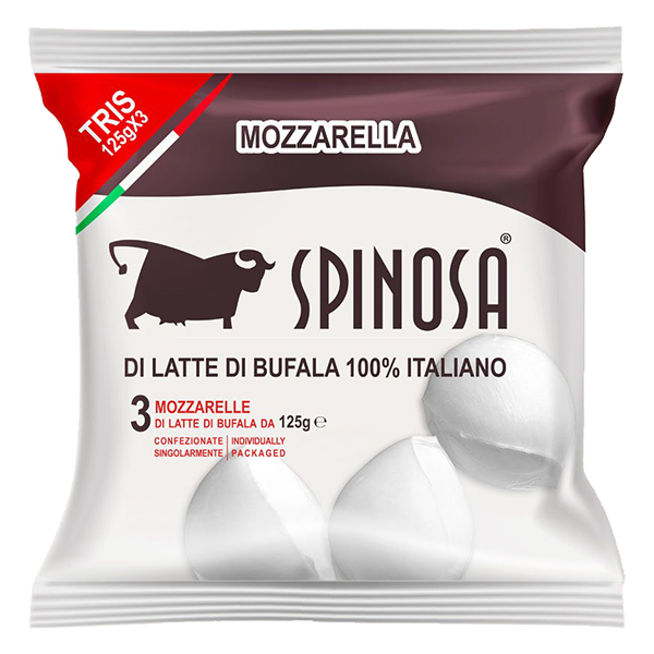 Tris di Mozzarella di Latte di Bufala 100% Italiano - Spinosa Cuscino Termosaldato da 125g x 3-image