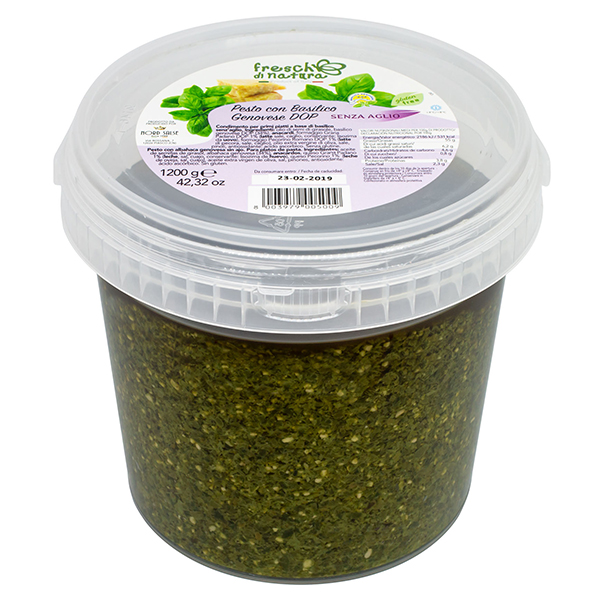 Pesto Senz'Aglio con Basilico Genovese DOP, Freschi di Natura - Nord Salse 1200g-image